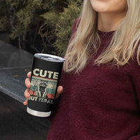 Funny Racoon Tumbler Cup Retro Trash Panda Cute But Feral