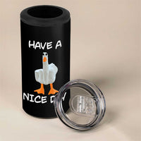 Duck You 4 in 1 Can Cooler Tumbler Funny Middle Finger Duck You White Elephant Gifts For Adults