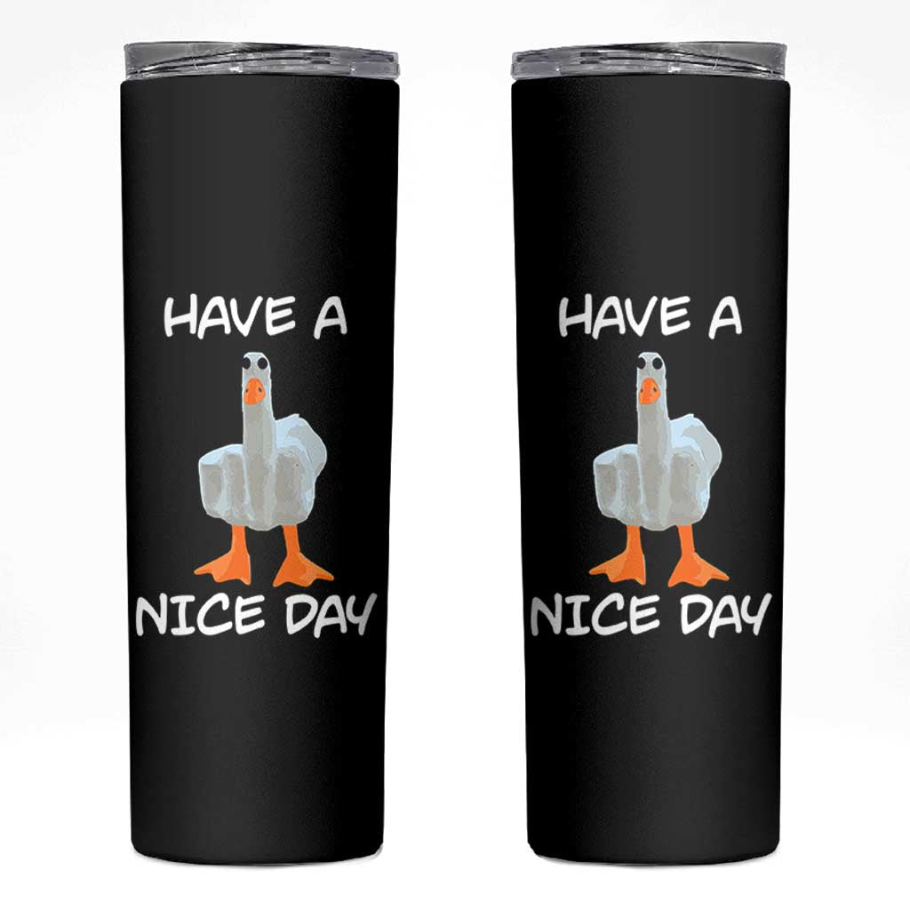 Duck You Skinny Tumbler Funny Middle Finger Duck You White Elephant Gifts For Adults