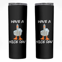 Duck You Skinny Tumbler Funny Middle Finger Duck You White Elephant Gifts For Adults