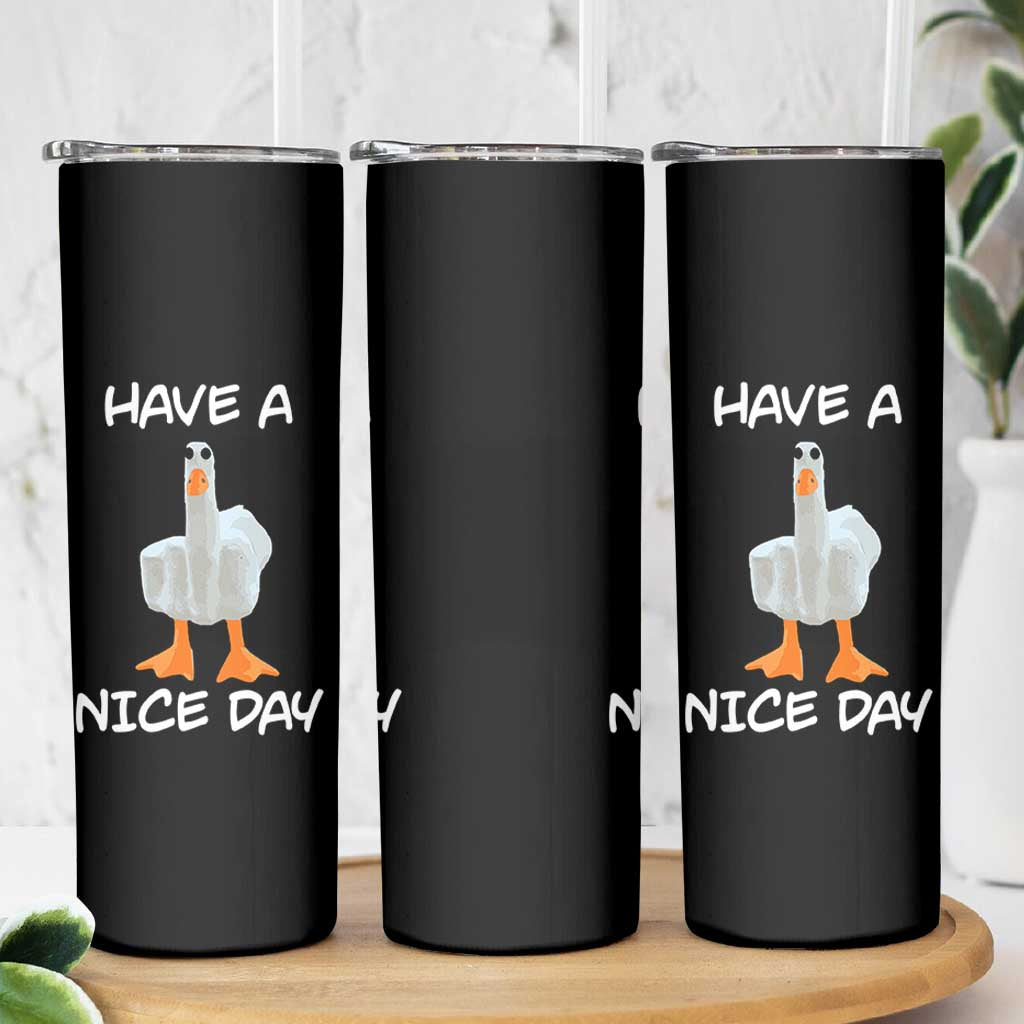 Duck You Skinny Tumbler Funny Middle Finger Duck You White Elephant Gifts For Adults
