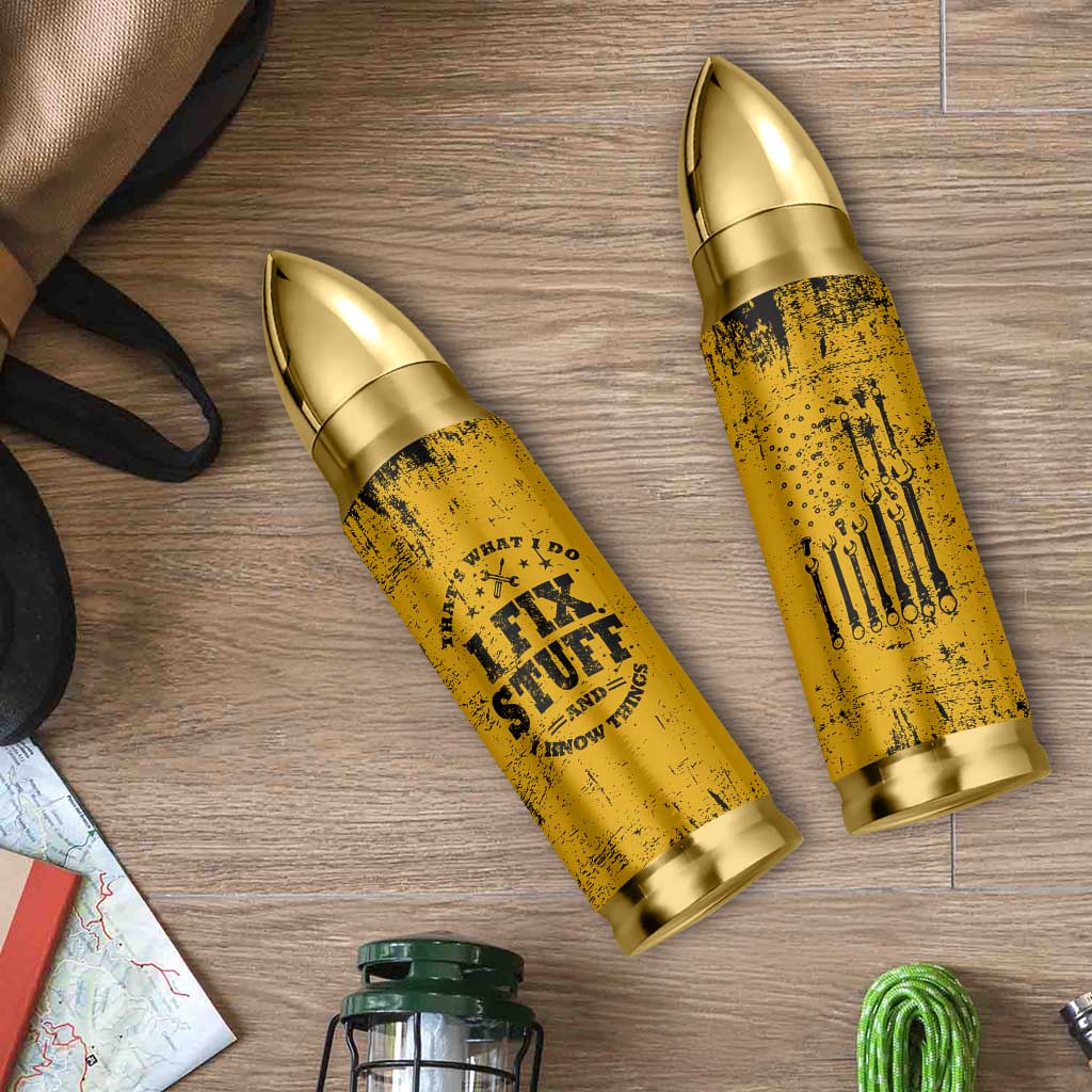 Funny Dad Bullet Tumbler Grandpa Mechanic Handyman Engine Oil Filter Cup