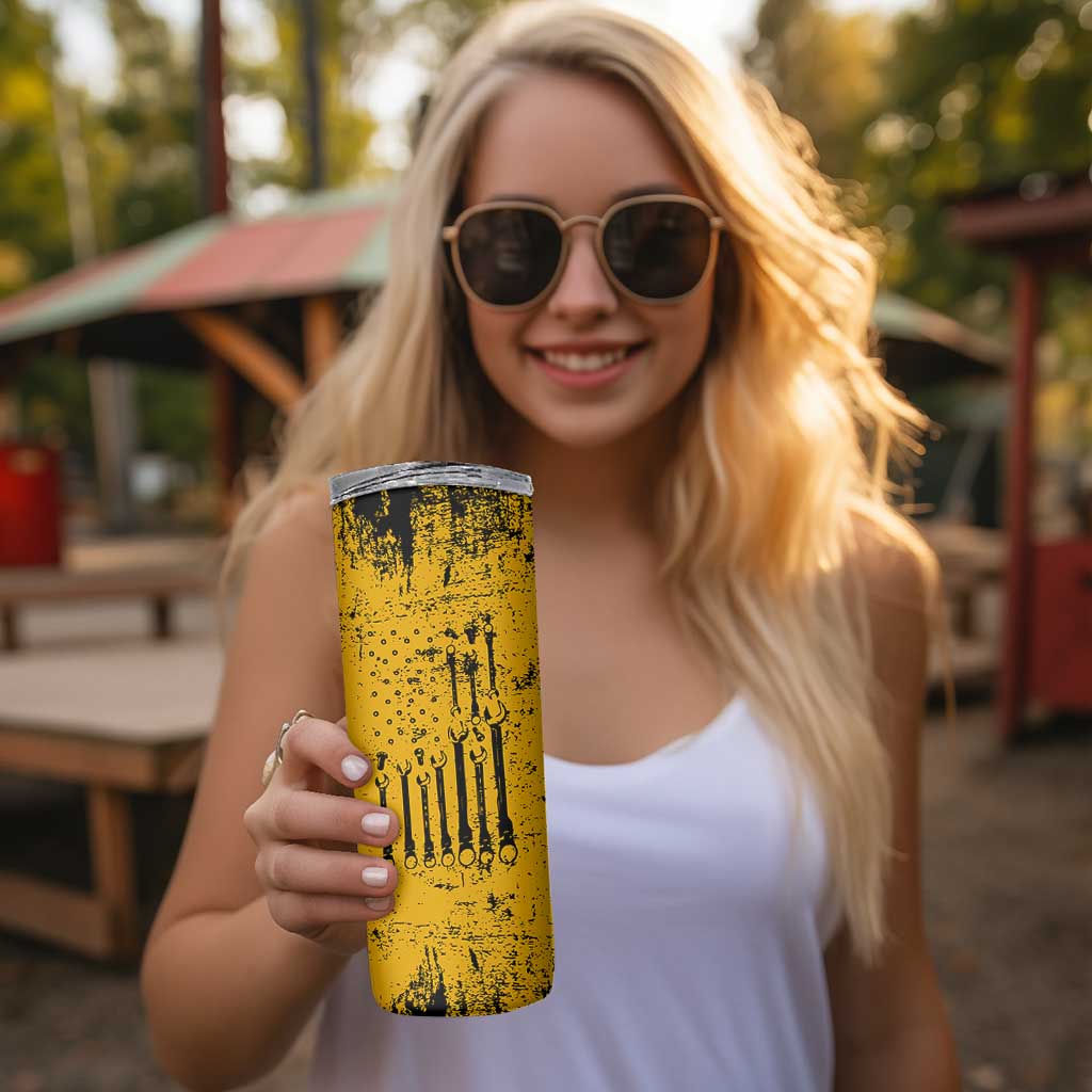 Funny Dad Skinny Tumbler Grandpa Mechanic Handyman Engine Oil Filter Cup