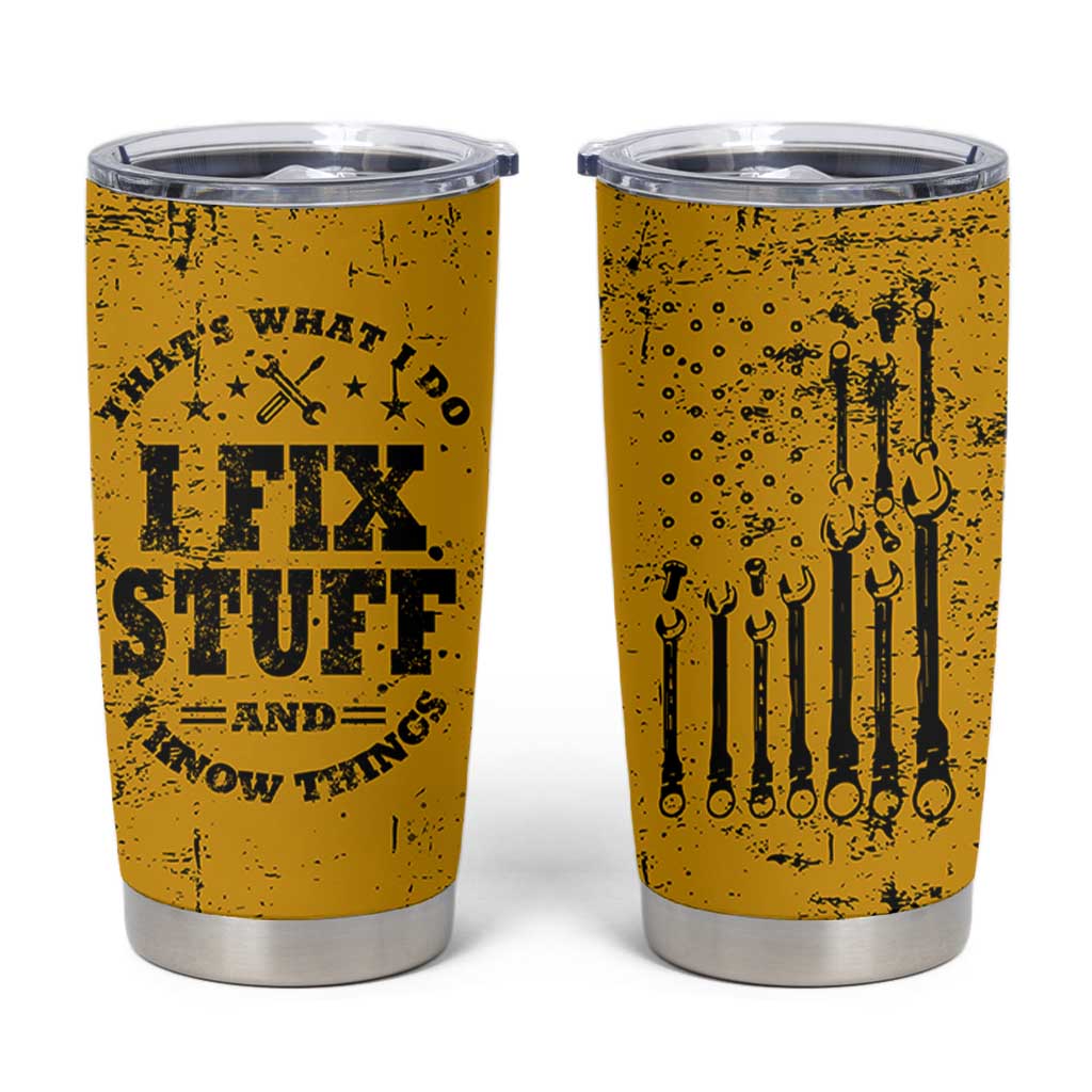 Funny Dad Tumbler Cup Grandpa Mechanic Handyman Engine Oil Filter Cup