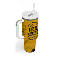 Funny Dad Tumbler With Handle Grandpa Mechanic Handyman Engine Oil Filter Cup