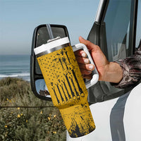 Funny Dad Tumbler With Handle Grandpa Mechanic Handyman Engine Oil Filter Cup