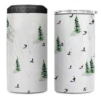 Skiing Gifts 4 in 1 Can Cooler Tumbler Funny Ski Gift for Skiers Downhill Skiing