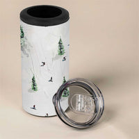 Skiing Gifts 4 in 1 Can Cooler Tumbler Funny Ski Gift for Skiers Downhill Skiing