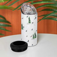 Skiing Gifts 4 in 1 Can Cooler Tumbler Funny Ski Gift for Skiers Downhill Skiing