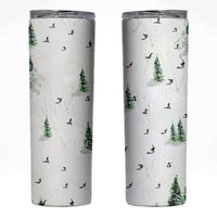 Skiing Gifts Skinny Tumbler Funny Ski Gift for Skiers Downhill Skiing