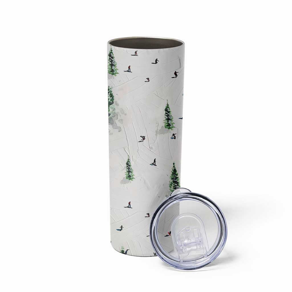 Skiing Gifts Skinny Tumbler Funny Ski Gift for Skiers Downhill Skiing