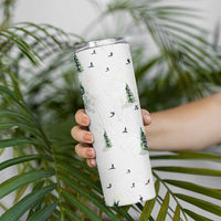 Skiing Gifts Skinny Tumbler Funny Ski Gift for Skiers Downhill Skiing