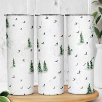 Skiing Gifts Skinny Tumbler Funny Ski Gift for Skiers Downhill Skiing