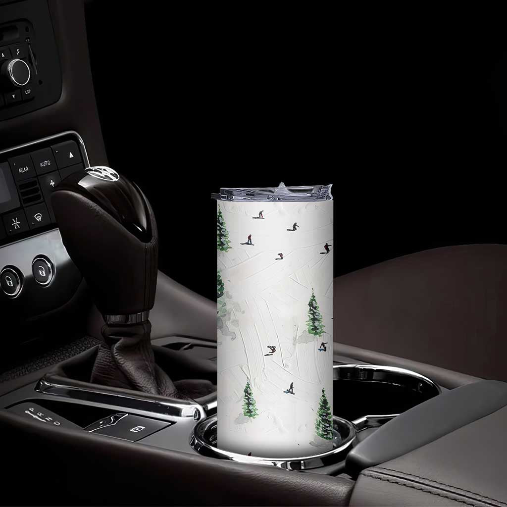 Skiing Gifts Skinny Tumbler Funny Ski Gift for Skiers Downhill Skiing