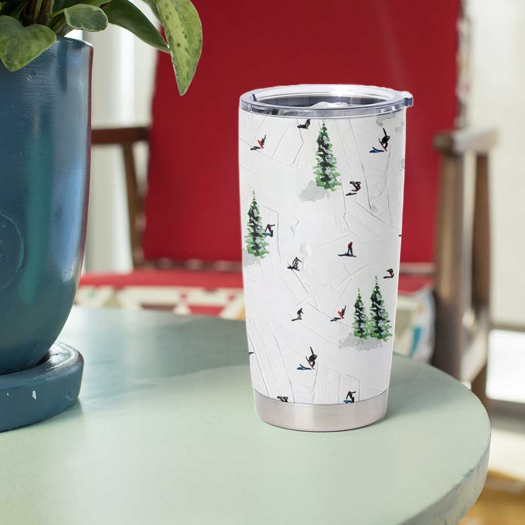 Skiing Gifts Tumbler Cup Funny Ski Gift for Skiers Downhill Skiing