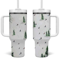 Skiing Gifts Tumbler With Handle Funny Ski Gift for Skiers Downhill Skiing
