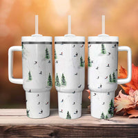 Skiing Gifts Tumbler With Handle Funny Ski Gift for Skiers Downhill Skiing