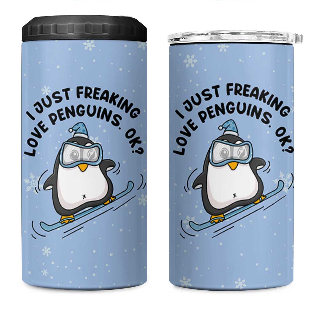 Penguin Gifts 4 in 1 Can Cooler Tumbler Gift For Girls Friends Teacher Girlfriend Who Loves Penguins