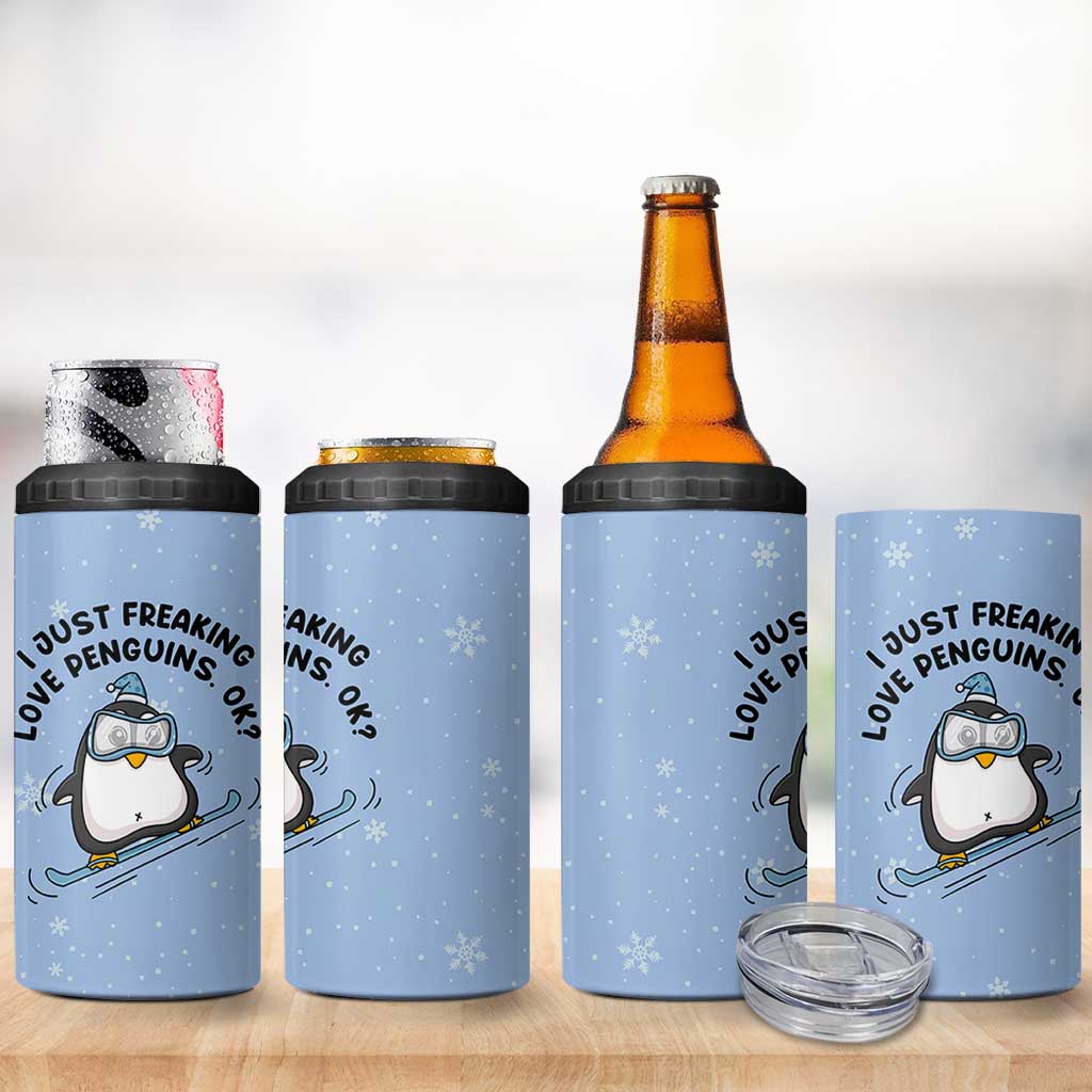 Penguin Gifts 4 in 1 Can Cooler Tumbler Gift For Girls Friends Teacher Girlfriend Who Loves Penguins