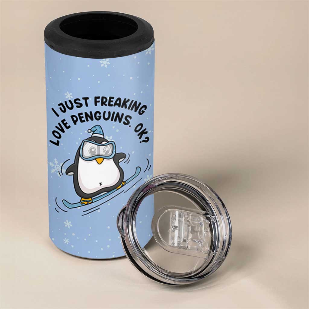 Penguin Gifts 4 in 1 Can Cooler Tumbler Gift For Girls Friends Teacher Girlfriend Who Loves Penguins