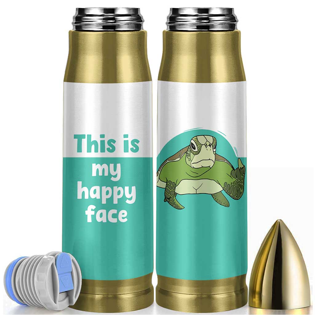 Funny Resting Face Bullet Tumbler This Is My Happy Face Sea Turtle Gifts