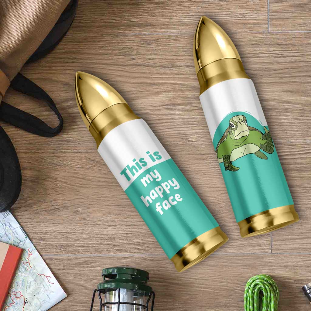 Funny Resting Face Bullet Tumbler This Is My Happy Face Sea Turtle Gifts