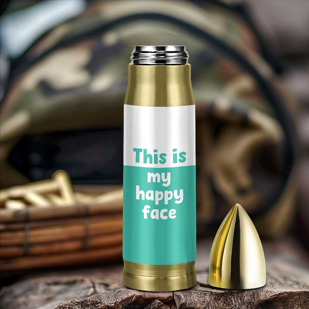 Funny Resting Face Bullet Tumbler This Is My Happy Face Sea Turtle Gifts