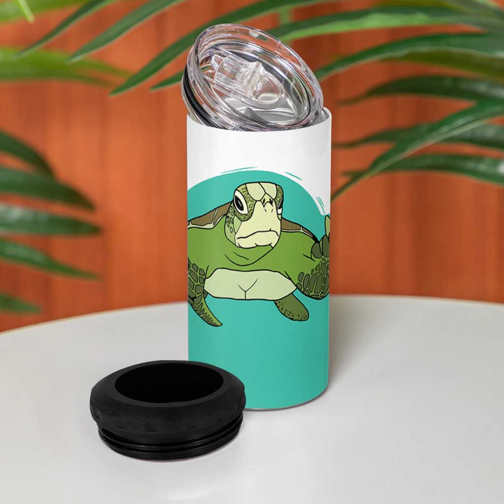 Funny Resting Face 4 in 1 Can Cooler Tumbler This Is My Happy Face Sea Turtle Gifts