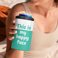 Funny Resting Face 4 in 1 Can Cooler Tumbler This Is My Happy Face Sea Turtle Gifts