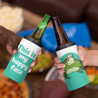 Funny Resting Face 4 in 1 Can Cooler Tumbler This Is My Happy Face Sea Turtle Gifts
