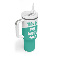Funny Resting Face Tumbler With Handle This Is My Happy Face Sea Turtle Gifts