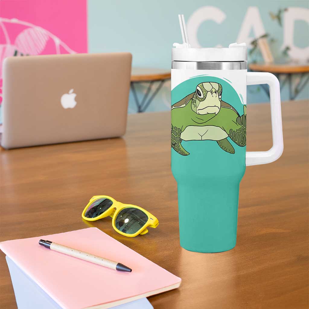 Funny Resting Face Tumbler With Handle This Is My Happy Face Sea Turtle Gifts
