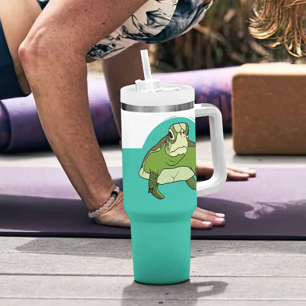 Funny Resting Face Tumbler With Handle This Is My Happy Face Sea Turtle Gifts