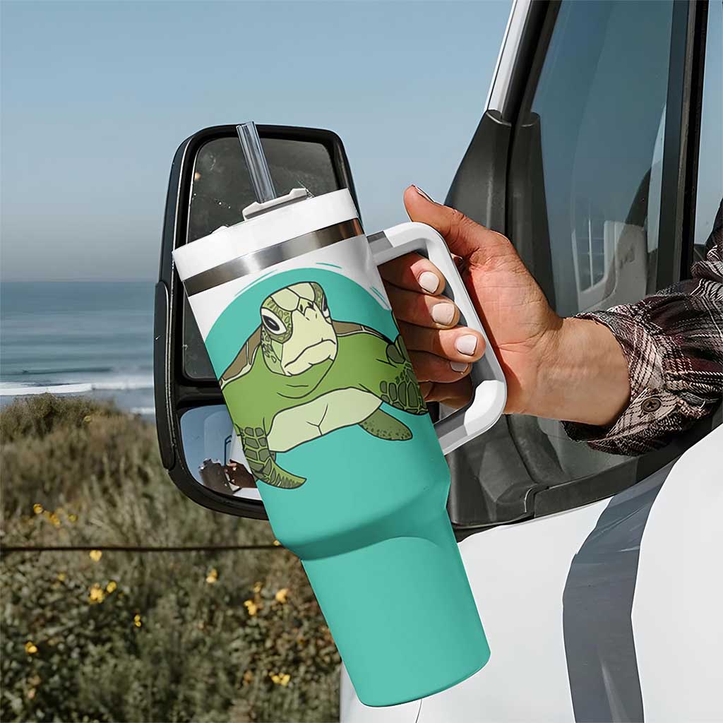 Funny Resting Face Tumbler With Handle This Is My Happy Face Sea Turtle Gifts