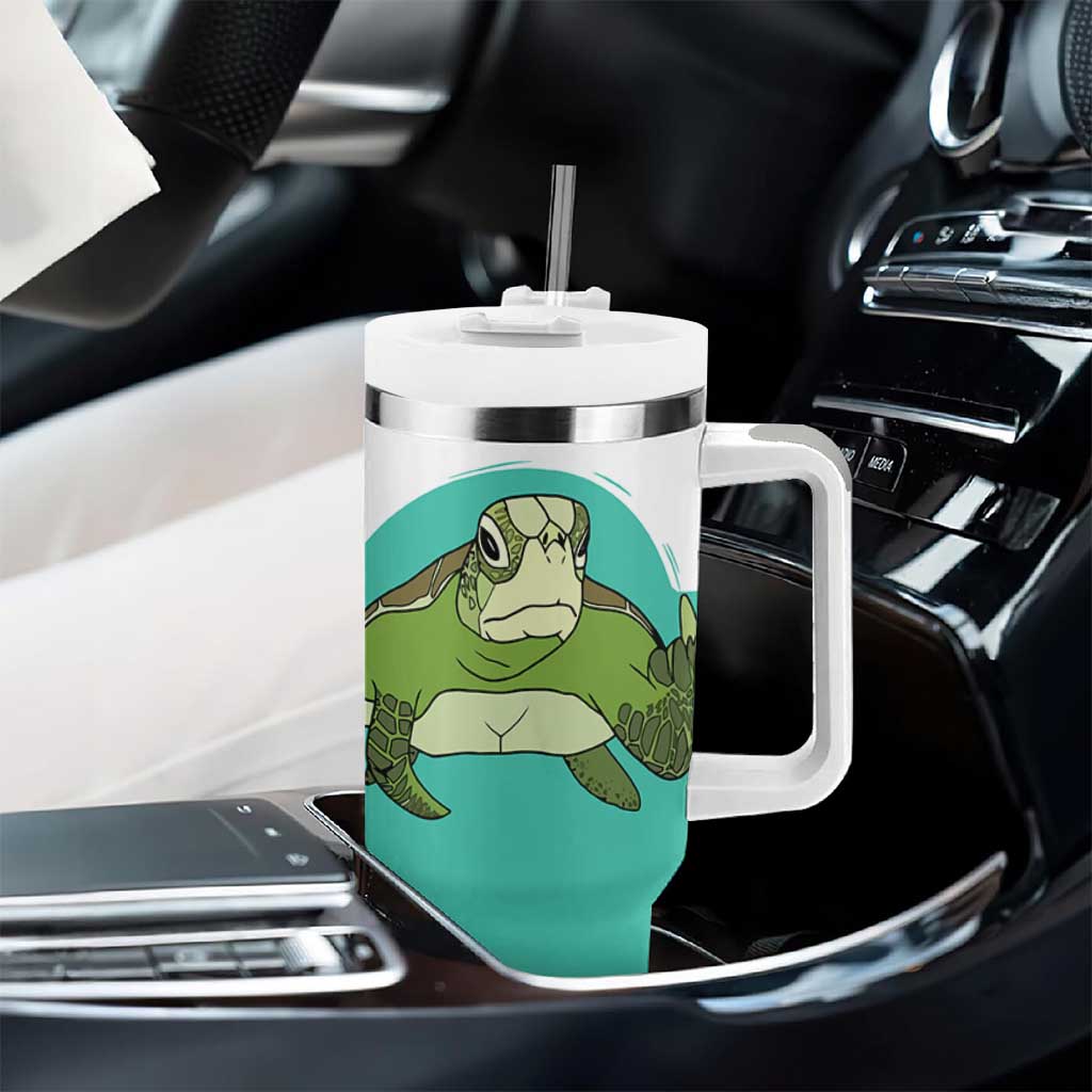 Funny Resting Face Tumbler With Handle This Is My Happy Face Sea Turtle Gifts