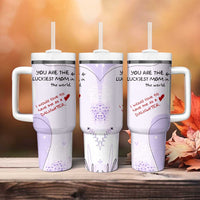 Funny Mothers Day Mom Tumbler With Handle Gift From Daughter You Are The Luckiest Mom