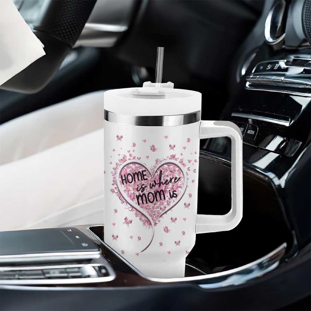 Mothers Day Gifts for Mom Tumbler With Handle Home is Where Mom Is