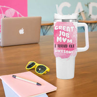 Funny Mom Mothers Day Gift Tumbler With Handle Great Job Mom Turned Out Awesome