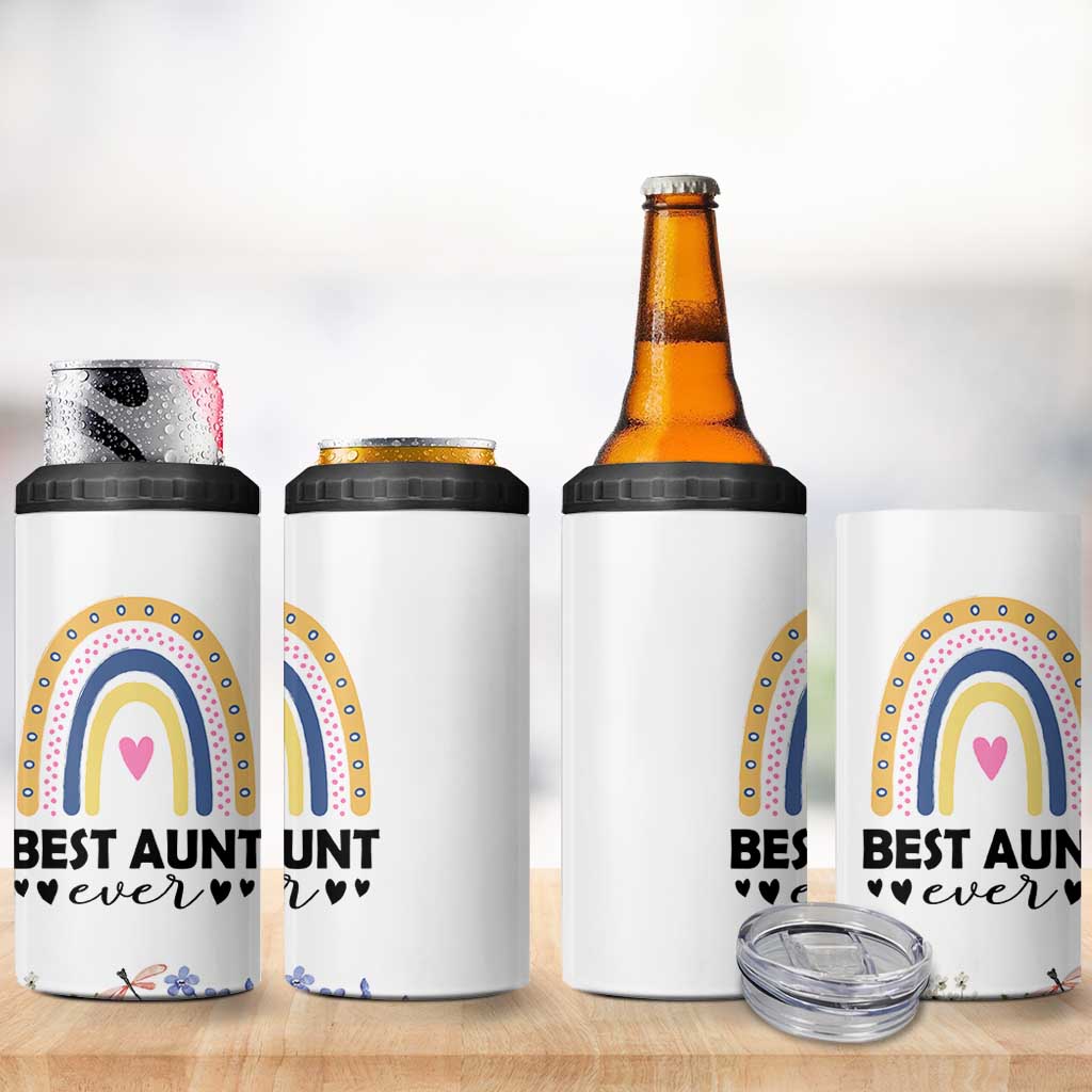 Gift For Aunt 4 in 1 Can Cooler Tumbler Flower Aunts Gifts For Birthday Christmas Mothers Day Best Aunt Ever
