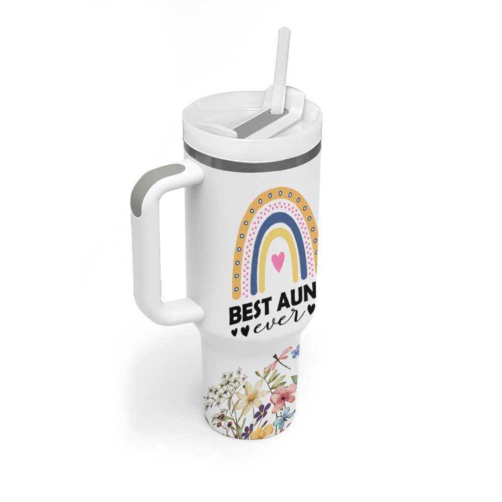 Gift For Aunt Tumbler With Handle Flower Aunts Gifts For Birthday Christmas Mothers Day Best Aunt Ever