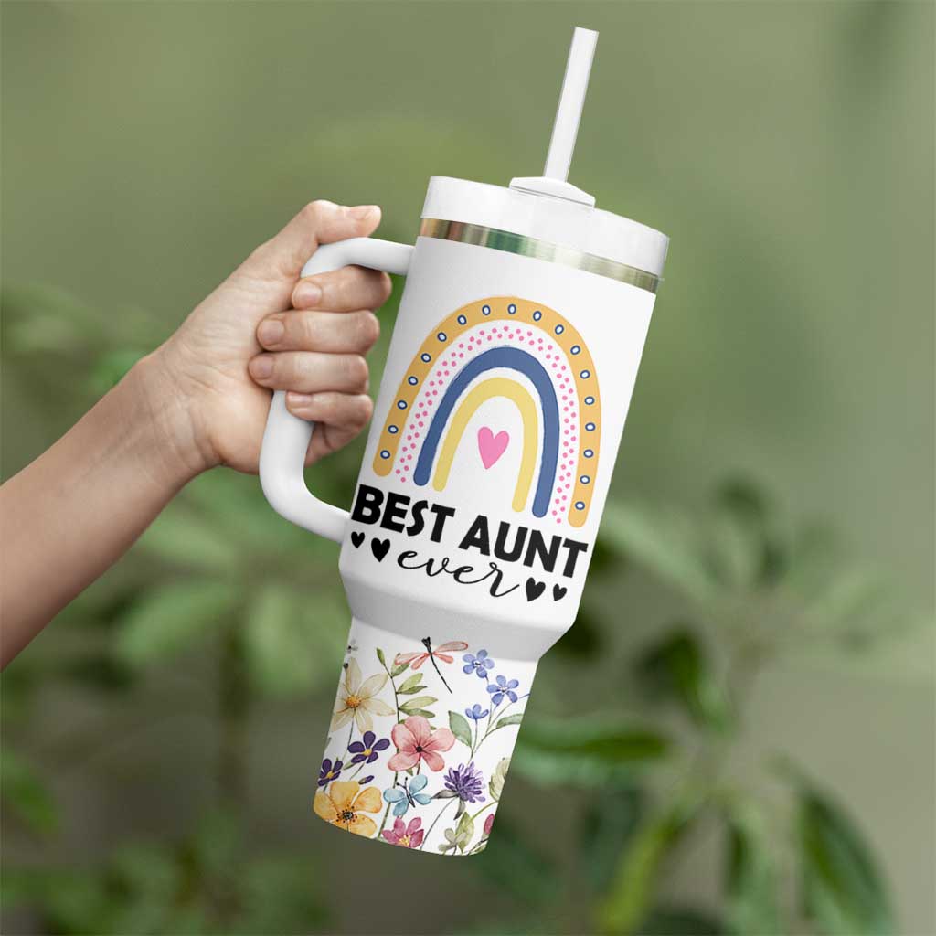 Gift For Aunt Tumbler With Handle Flower Aunts Gifts For Birthday Christmas Mothers Day Best Aunt Ever