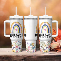 Gift For Aunt Tumbler With Handle Flower Aunts Gifts For Birthday Christmas Mothers Day Best Aunt Ever