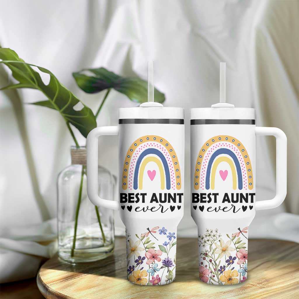 Gift For Aunt Tumbler With Handle Flower Aunts Gifts For Birthday Christmas Mothers Day Best Aunt Ever