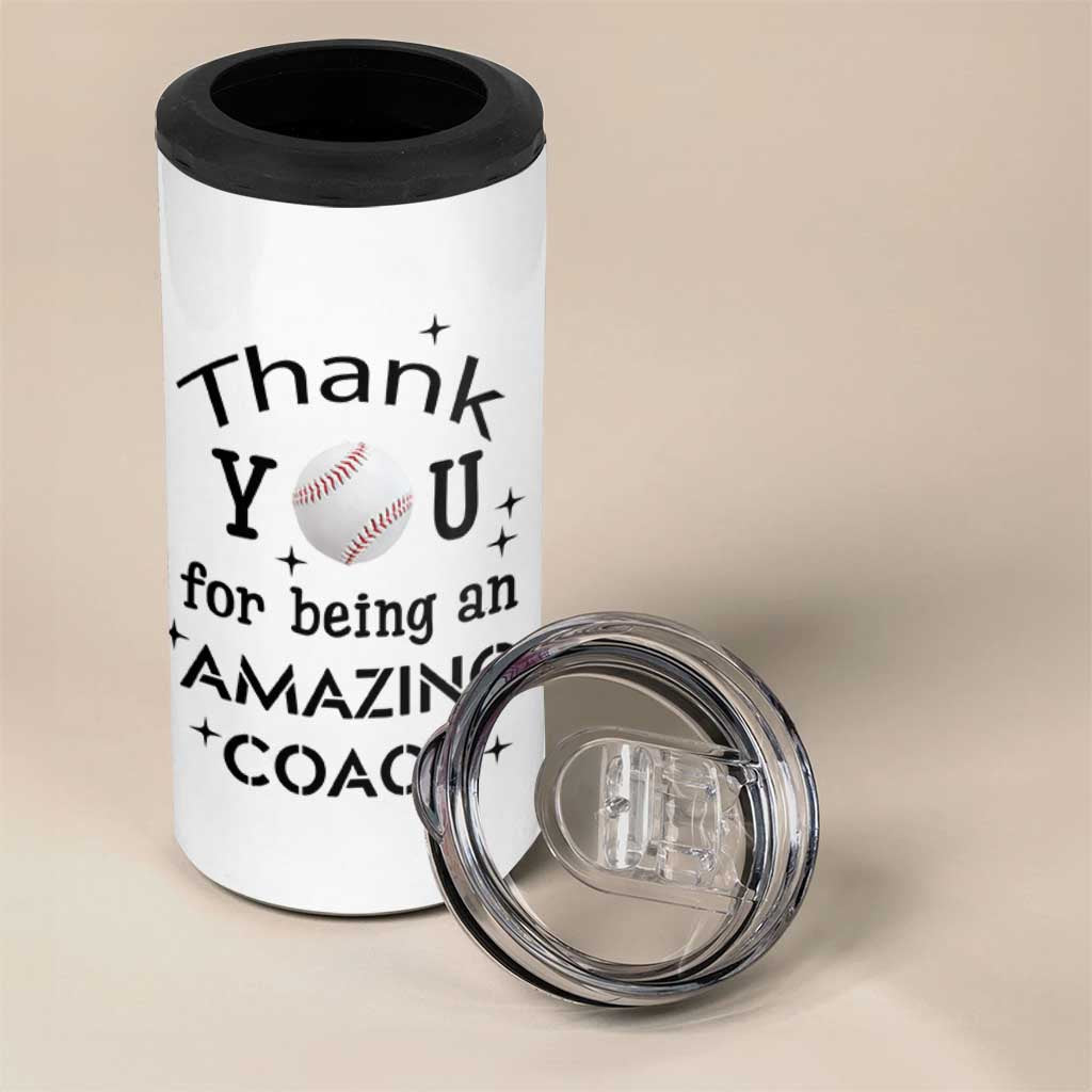 Baseball Coach Gifts 4 in 1 Can Cooler Tumbler Thank You Coaches Appreciation Retirement Gift