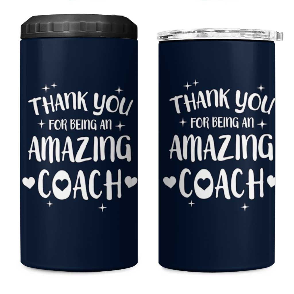 Coach Thank You 4 in 1 Can Cooler Tumbler Basketball Football Sports Coach Appreciation Gifts
