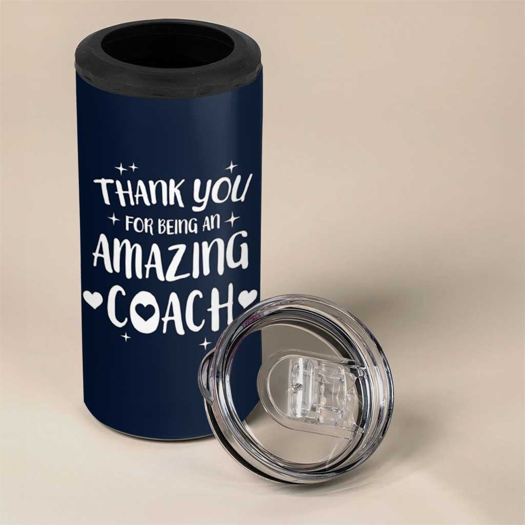 Coach Thank You 4 in 1 Can Cooler Tumbler Basketball Football Sports Coach Appreciation Gifts