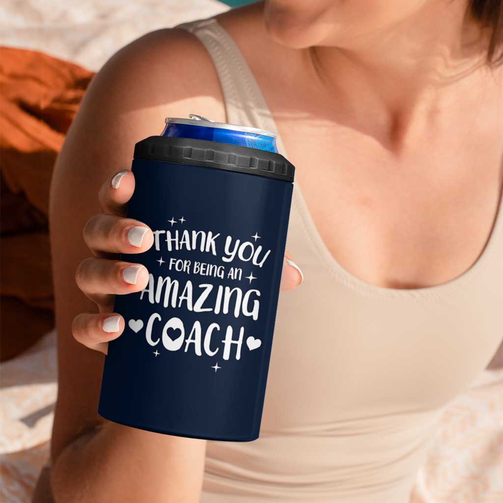 Coach Thank You 4 in 1 Can Cooler Tumbler Basketball Football Sports Coach Appreciation Gifts