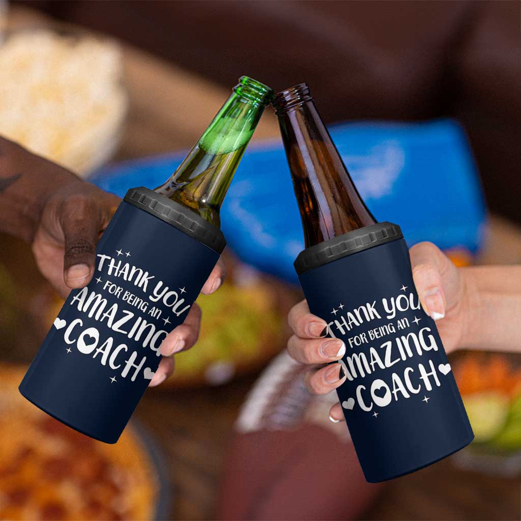 Coach Thank You 4 in 1 Can Cooler Tumbler Basketball Football Sports Coach Appreciation Gifts