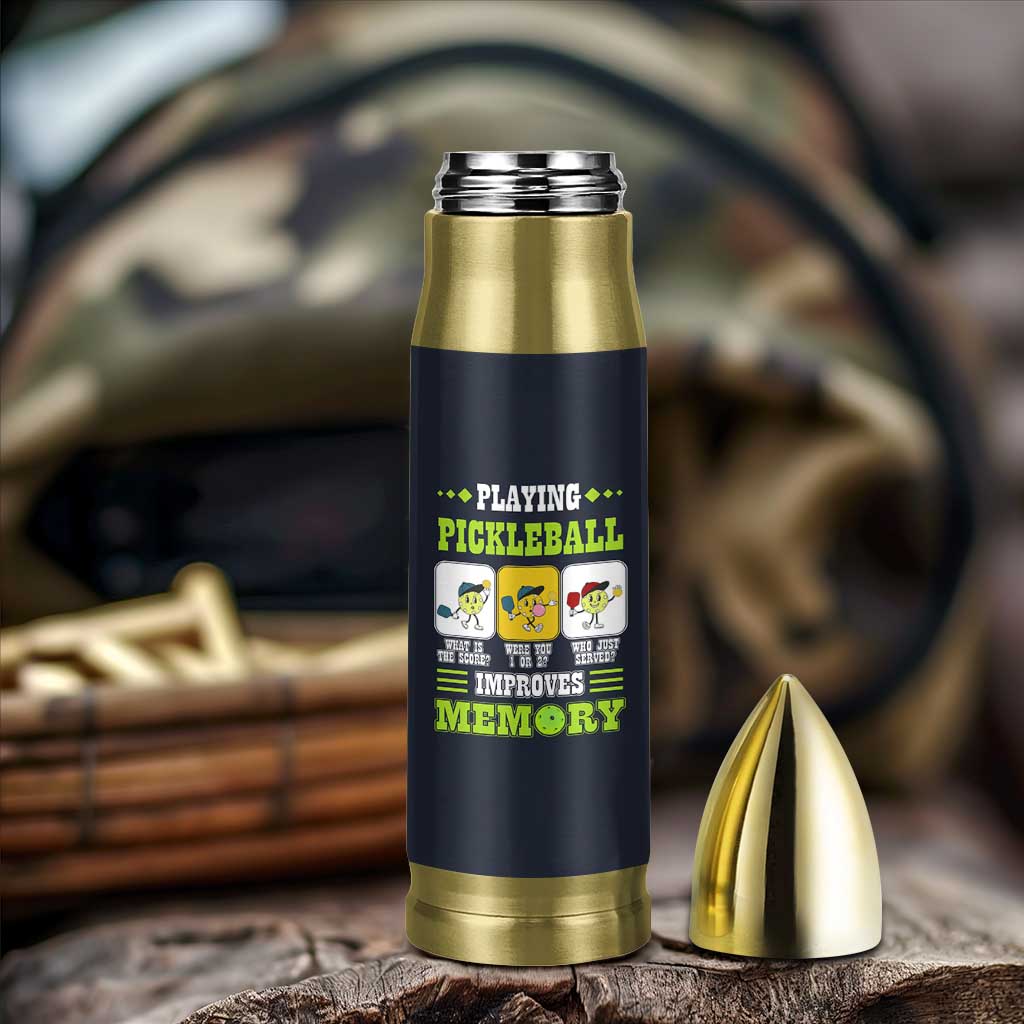 Playing Pickleball Improves Memory Bullet Tumbler Gift for Pickle Ball Lovers Pickleballs Coach Player