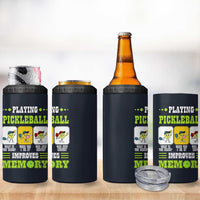 Playing Pickleball Improves Memory 4 in 1 Can Cooler Tumbler Gift for Pickle Ball Lovers Pickleballs Coach Player